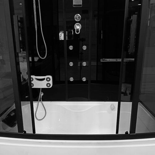 MO-0505-170 CZARNA Kabina prysznicowa z hydromasażem i funkcją sauny parowej 170X85X220CM 10