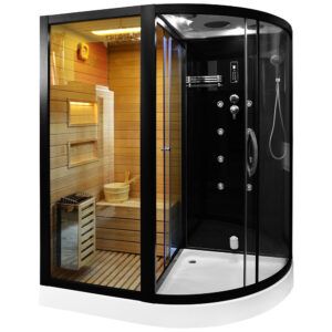 MO-1751B LEWA TRIO, sauna sucha, parowa i kabina prysznicowa 180X110X223cm