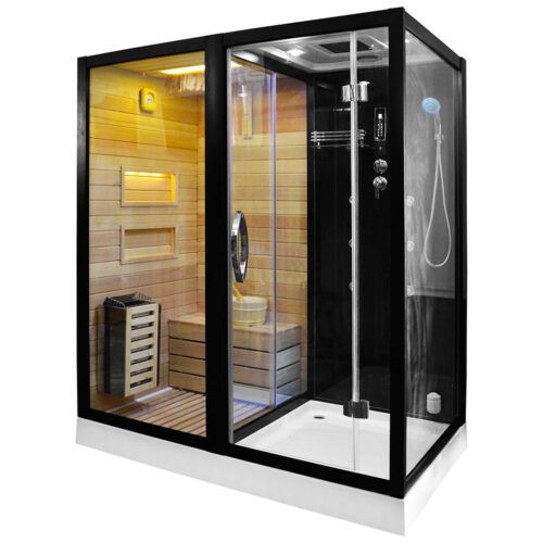 MO-1752B LEWA TRIO, sauna sucha, parowa i kabina prysznicowa 180X110X223CM 15